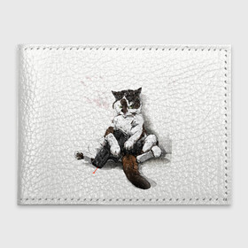 Обложка для студенческого билета с принтом Котик с пистолетом на стене  мем , натуральная кожа | Размер: 11*8 см; Печать на всей внешней стороне | cat | cats | mem | киса | кот | котенок | котик | котяра | котята | кошечка | кошка | мем | мемы | пистолет