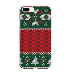 Чехол для iPhone 7Plus/8 Plus матовый с принтом Knitted Christmas Pattern , Силикон | Область печати: задняя сторона чехла, без боковых панелей | Тематика изображения на принте: background | christmas | holiday | knitted | knitted pattern | pattern | trees | winter | вязаный | вязаный узор | елки | зима | праздник | рождество | узор | фон