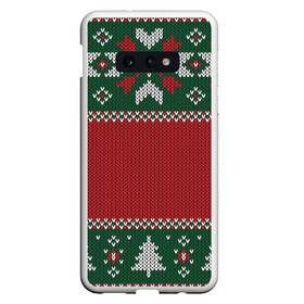 Чехол для Samsung S10E с принтом Knitted Christmas Pattern , Силикон | Область печати: задняя сторона чехла, без боковых панелей | background | christmas | holiday | knitted | knitted pattern | pattern | trees | winter | вязаный | вязаный узор | елки | зима | праздник | рождество | узор | фон