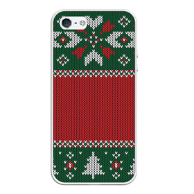 Чехол для iPhone 5/5S матовый с принтом Knitted Christmas Pattern , Силикон | Область печати: задняя сторона чехла, без боковых панелей | background | christmas | holiday | knitted | knitted pattern | pattern | trees | winter | вязаный | вязаный узор | елки | зима | праздник | рождество | узор | фон