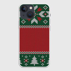 Чехол для iPhone 13 mini с принтом Knitted Christmas Pattern ,  |  | background | christmas | holiday | knitted | knitted pattern | pattern | trees | winter | вязаный | вязаный узор | елки | зима | праздник | рождество | узор | фон
