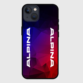 Чехол для iPhone 13 с принтом Alpina | RED BLUE ,  |  | alpina | alpina burkard bovensiepen | auto | autosport | bmw | bmw alpina | car | logo | автомобиль | автоспорт | алпина | альпина | бренд | лого | логотип