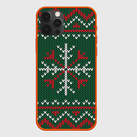 Чехол для iPhone 12 Pro с принтом Knitted Snowflake Pattern , силикон | область печати: задняя сторона чехла, без боковых панелей | Тематика изображения на принте: background | christmas | holiday | knitted pattern | pattern | snowflakes | trees | winter | вязаный узор | елки | зима | праздник | рождество | снежинки | узор | фон