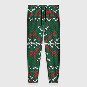 Женские брюки 3D с принтом Knitted Snowflake Pattern , полиэстер 100% | прямой крой, два кармана без застежек по бокам, с мягкой трикотажной резинкой на поясе и по низу штанин. В поясе для дополнительного комфорта — широкие завязки | background | christmas | holiday | knitted pattern | pattern | snowflakes | trees | winter | вязаный узор | елки | зима | праздник | рождество | снежинки | узор | фон