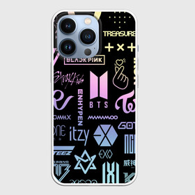 Чехол для iPhone 13 Pro с принтом K pop лого исполнителей ,  |  | aespa | astro | bap | bigbang | blackpink | bts | enhypen | exo | got7 | ikon | itzy | korean pop | kpop | mamamoo | megamax | monsta x | nct | red velvet | seventeen | shinee | stray kids | superm | twice | txt | атееz | группы | кпоп | музыка