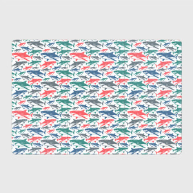 Магнитный плакат 3Х2 с принтом Разноцветные Акулы , Полимерный материал с магнитным слоем | 6 деталей размером 9*9 см | fish | ocean | predator | shark | white shark | акула | белая акула | зубы | море | морской хищник | океан | рыба | хищная рыба | хищник