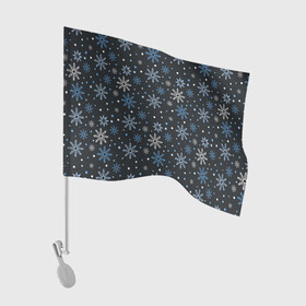 Флаг для автомобиля с принтом Снежинки , 100% полиэстер | Размер: 30*21 см | зима | новый год | снег | снегопад | снежинки