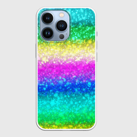 Чехол для iPhone 13 Pro с принтом Радужный глиттер ,  |  | Тематика изображения на принте: блеск | глиттер | полоса | радуга | радужный | разноцветный