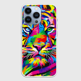 Чехол для iPhone 13 Pro с принтом Тигр в стиле поп арт ,  |  | 2022 | art | beast | mosaic | multicolored head | new year | pop art | predator | rainbow | tiger | year of the tiger | год тигра | зверь | искусство | мозаика | новый год | радужный | разноцветная голова | тигр | хищник