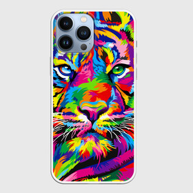 Чехол для iPhone 13 Pro Max с принтом Тигр в стиле поп арт ,  |  | 2022 | art | beast | mosaic | multicolored head | new year | pop art | predator | rainbow | tiger | year of the tiger | год тигра | зверь | искусство | мозаика | новый год | радужный | разноцветная голова | тигр | хищник