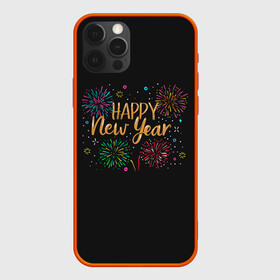 Чехол для iPhone 12 Pro с принтом Fireworks Explosinons. Happy New Year , силикон | область печати: задняя сторона чехла, без боковых панелей | Тематика изображения на принте: 2022 | 22 | claps | explosion | fireworks | happy | new | paint | rain | salute | snow | year | взрыв | год | дождик | краски | новый | салюта | снег | фейерверк | хлопки