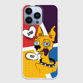 Чехол для iPhone 13 Pro с принтом Comics Пес Dog Love Yes ,  |  | comics | dog | pop art | собака | чихуахуа | яркий