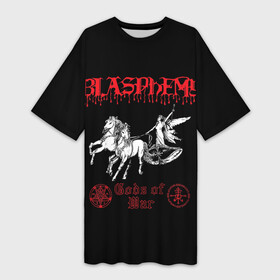 Платье-футболка 3D с принтом Blasphemy  Gods of War ,  |  | black metal | blasphemy | death metal | metal | бласфеми | блэк метал | дэт металл | металл | рок