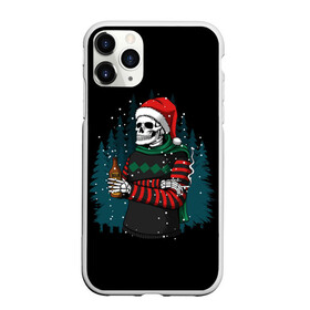 Чехол для iPhone 11 Pro матовый с принтом НОВОГОДНИЙ СКЕЛЕТ , Силикон |  | 2022 | beer | christmas | cold | klaus | merry | new | santa | snow | winter | year | год | дед | елка | зима | клаус | лес | мороз | новый | рождество | санта | скелет | снег | холод | череп