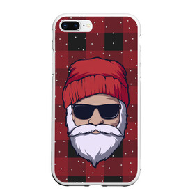 Чехол для iPhone 7Plus/8 Plus матовый с принтом SANTA HIPSTER | САНТА ХИПСТЕР , Силикон | Область печати: задняя сторона чехла, без боковых панелей | 2022 | bad | christmas | cold | dab | dub | hipster | klaus | merry | new | santa | snow | winter | year | год | даб | зима | клаус | мороз | новый | рождество | санта | снег | хипстер | холод