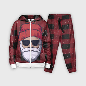 Детский костюм 3D с принтом SANTA HIPSTER | САНТА ХИПСТЕР ,  |  | 2022 | bad | christmas | cold | dab | dub | hipster | klaus | merry | new | santa | snow | winter | year | год | даб | зима | клаус | мороз | новый | рождество | санта | снег | хипстер | холод