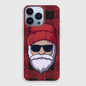 Чехол для iPhone 13 Pro с принтом SANTA HIPSTER | САНТА ХИПСТЕР ,  |  | Тематика изображения на принте: 2022 | bad | christmas | cold | dab | dub | hipster | klaus | merry | new | santa | snow | winter | year | год | даб | зима | клаус | мороз | новый | рождество | санта | снег | хипстер | холод