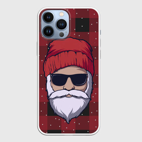 Чехол для iPhone 13 Pro Max с принтом SANTA HIPSTER | САНТА ХИПСТЕР ,  |  | 2022 | bad | christmas | cold | dab | dub | hipster | klaus | merry | new | santa | snow | winter | year | год | даб | зима | клаус | мороз | новый | рождество | санта | снег | хипстер | холод