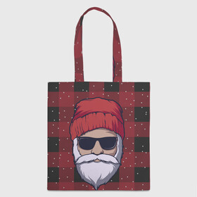 Шоппер 3D с принтом SANTA HIPSTER | САНТА ХИПСТЕР , 100% полиэстер | Плотность: 200 г/м2; Размер: 34×35 см; Высота лямок: 30 см | 2022 | bad | christmas | cold | dab | dub | hipster | klaus | merry | new | santa | snow | winter | year | год | даб | зима | клаус | мороз | новый | рождество | санта | снег | хипстер | холод