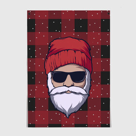 Постер с принтом SANTA HIPSTER | САНТА ХИПСТЕР , 100% бумага
 | бумага, плотность 150 мг. Матовая, но за счет высокого коэффициента гладкости имеет небольшой блеск и дает на свету блики, но в отличии от глянцевой бумаги не покрыта лаком | 2022 | bad | christmas | cold | dab | dub | hipster | klaus | merry | new | santa | snow | winter | year | год | даб | зима | клаус | мороз | новый | рождество | санта | снег | хипстер | холод