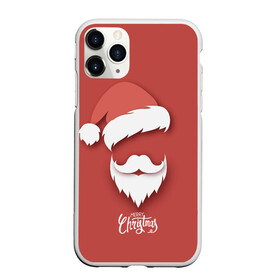 Чехол для iPhone 11 Pro матовый с принтом Merry Christmas | Счастливого Рождества , Силикон |  | Тематика изображения на принте: 2022 | christmas | cold | klaus | merry | new | santa | winter | year | борода | год | дед | зима | клаус | мороз | новый | рождество | санта | тигра | холод