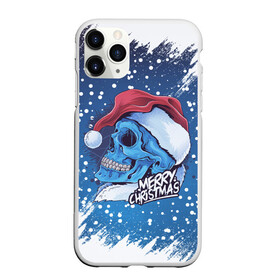 Чехол для iPhone 11 Pro Max матовый с принтом Merry Christmas | Счастливого Рождества | Skull , Силикон |  | Тематика изображения на принте: 2022 | christmas | cold | klaus | merry | new | santa | skull | snow | winter | year | год | дед | зима | клаус | мороз | новый | рождество | санта | скелет | снег | холод | череп