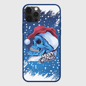 Чехол для iPhone 12 Pro Max с принтом Merry Christmas | Счастливого Рождества | Skull , Силикон |  | 2022 | christmas | cold | klaus | merry | new | santa | skull | snow | winter | year | год | дед | зима | клаус | мороз | новый | рождество | санта | скелет | снег | холод | череп