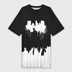 Платье-футболка 3D с принтом Black sity  Город тьмы (ART 2) ,  |  | анархия | город | город тьмы | тьма | черный город