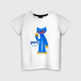 Детская футболка хлопок с принтом Monster Huggy WuggyХагги Вагии , 100% хлопок | круглый вырез горловины, полуприлегающий силуэт, длина до линии бедер | huggy | monster | playtime | poppy | wuggy | вагги | ваги | монстр | хагги | хаги