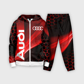 Детский костюм 3D с принтом AUDI   АУДИ   SPORT   СПОРТ   RED AND BLACK ,  |  | audi | car | q5 | q6 | q7 | rs | sportcar | а3 | а4 | а6 | а8 | авто | автомобиль | ауди | рс | спорт | спорткар