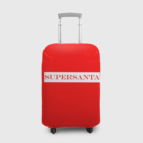Чехол для чемодана 3D с принтом SUPERSANTA , 86% полиэфир, 14% спандекс | двустороннее нанесение принта, прорези для ручек и колес | 2022 | supersanta | дед мороз | новый год | санта