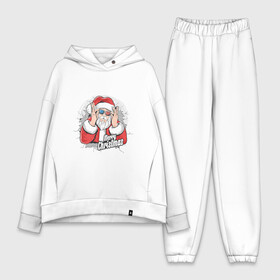 Женский костюм хлопок Oversize с принтом Cool Santa ,  |  | art | christmas | ded moroz | drawing | holiday | new year | santa | santa claus | арт | дед мороз | новый год | праздник | рисунок | рождество | санта | санта клаус