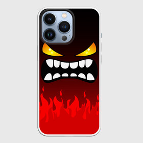 Чехол для iPhone 13 Pro с принтом GEOMETRY DASH ЯРОСТНЫЙ ДЕМОН ,  |  | 2d | arcade | demon | fire | flame | game | geometry dash | meltdown | robtop | smile | аркада | геометрический тире | демон | огонь | пламя | раннер | смайлы | эмоции