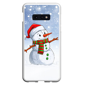 Чехол для Samsung S10E с принтом Веселый Снеговик   Happy Snowman , Силикон | Область печати: задняя сторона чехла, без боковых панелей | christmas | santa | snowman | дед мороз | елка | зима | новый год | рождество | санта | снег | снеговик | снегурочка | снежинка