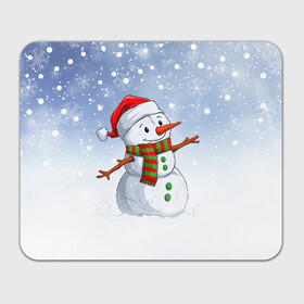 Прямоугольный коврик для мышки с принтом Веселый Снеговик   Happy Snowman , натуральный каучук | размер 230 х 185 мм; запечатка лицевой стороны | christmas | santa | snowman | дед мороз | елка | зима | новый год | рождество | санта | снег | снеговик | снегурочка | снежинка