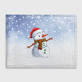 Обложка для студенческого билета с принтом Веселый Снеговик   Happy Snowman , натуральная кожа | Размер: 11*8 см; Печать на всей внешней стороне | christmas | santa | snowman | дед мороз | елка | зима | новый год | рождество | санта | снег | снеговик | снегурочка | снежинка
