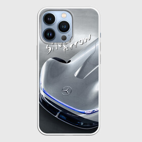 Чехол для iPhone 13 Pro с принтом Mercedes Benz EQ Silver Arrow Concept ,  |  | Тематика изображения на принте: arrow | car | concept | germany | mercedes benz | motorsport | power | silver | автомобиль | автоспорт | германия | мерседес | мощь | стрела