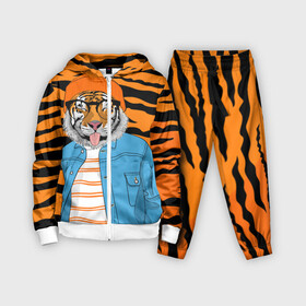 Детский костюм 3D с принтом Тигр фурри на стиле ,  |  | Тематика изображения на принте: furry | tiger | восточный тигр | год тигра | кошка | лоу поли | тигр | тигренок | хищник