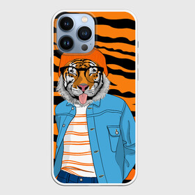 Чехол для iPhone 13 Pro Max с принтом Тигр фурри на стиле ,  |  | furry | tiger | восточный тигр | год тигра | кошка | лоу поли | тигр | тигренок | хищник