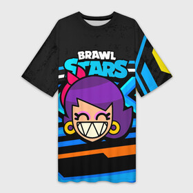 Платье-футболка 3D с принтом Lola значок ,  |  | Тематика изображения на принте: brawl | brawl stars | brawlstars | lola | бравл | бравлстарс | лола | лоли | разрушитель