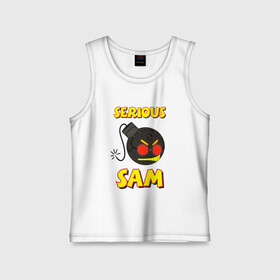 Детская майка хлопок с принтом Serious Sam Bomb Logo ,  |  | Тематика изображения на принте: bomb | serious sam | бомба | динамит | крутой сэм | сем | сериос сем | сериос сэм | сириус сэм | сэм