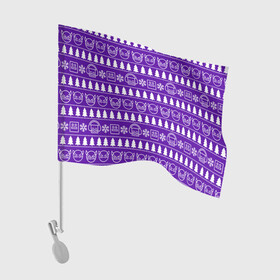Флаг для автомобиля с принтом Орнамент Geometry Dash , 100% полиэстер | Размер: 30*21 см | головы | игра | лица | орнамент | полосы