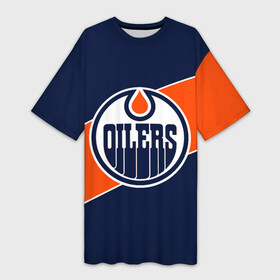 Платье-футболка 3D с принтом Эдмонтон Ойлерз  Edmonton Oilers  NHL ,  |  | edmonton | edmonton oilers | hockey | nhl | oilers | usa | нхл | ойлерз | спорт | сша | хоккей | шайба | эдмонтон | эдмонтон ойлерз