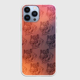 Чехол для iPhone 13 Pro Max с принтом Тигровый паттерн ,  |  | 2022 | новый год | оранжевый | паттерн | рисунок | тигр | тигры