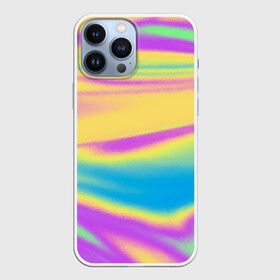 Чехол для iPhone 13 Pro Max с принтом Holographic Neon Waves ,  |  | abstract | gradient | holographic | neon | neon stripes | rainbow | stripes | vaporwave | wave | абстрактный узор | абстракция | волны | голографические | градиент | краски | красочный | линии | неоновые полосы | полосы | радужный