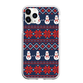 Чехол для iPhone 11 Pro матовый с принтом Christmas Background , Силикон |  | background | christmas | holiday | knitted pattern | new year | pattern | snowman | вязаный узор | новый год | праздник | рождество | снеговик | узор | фон