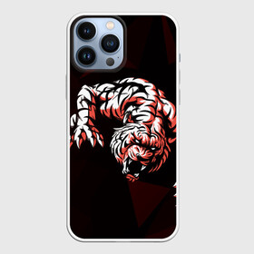 Чехол для iPhone 13 Pro Max с принтом Злой тигр нападает ,  |  | low poly | tiger | восточный тигр | год тигра | кошка | лоу поли | тигр | тигренок | хищник