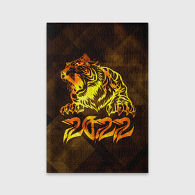 Обложка для паспорта матовая кожа с принтом Хищник Тигр 2022 , натуральная матовая кожа | размер 19,3 х 13,7 см; прозрачные пластиковые крепления | 2022 | tiger | восточный тигр | год тигра | кошка | тигр | тигренок | хищник
