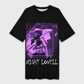 Платье-футболка 3D с принтом Night Lovell Art ,  |  | hip hop | night lovell | rap | rep | исполнители | исполнитель | музыка | найт ловелл | реп