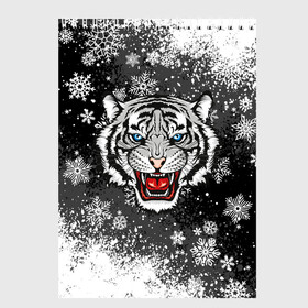 Скетчбук с принтом НОВОГОДНИЙ БЕЛЫЙ ТИГР 2022 , 100% бумага
 | 48 листов, плотность листов — 100 г/м2, плотность картонной обложки — 250 г/м2. Листы скреплены сверху удобной пружинной спиралью | 2022 | beast | merry christmas | new year | red bow | santa hat | snow | tiger | winter | winter is coming | year of the tiger | год тигра | дед мороз | животные | звери | зверь | зима | зима 2022 | зима близко | новог | новогодни